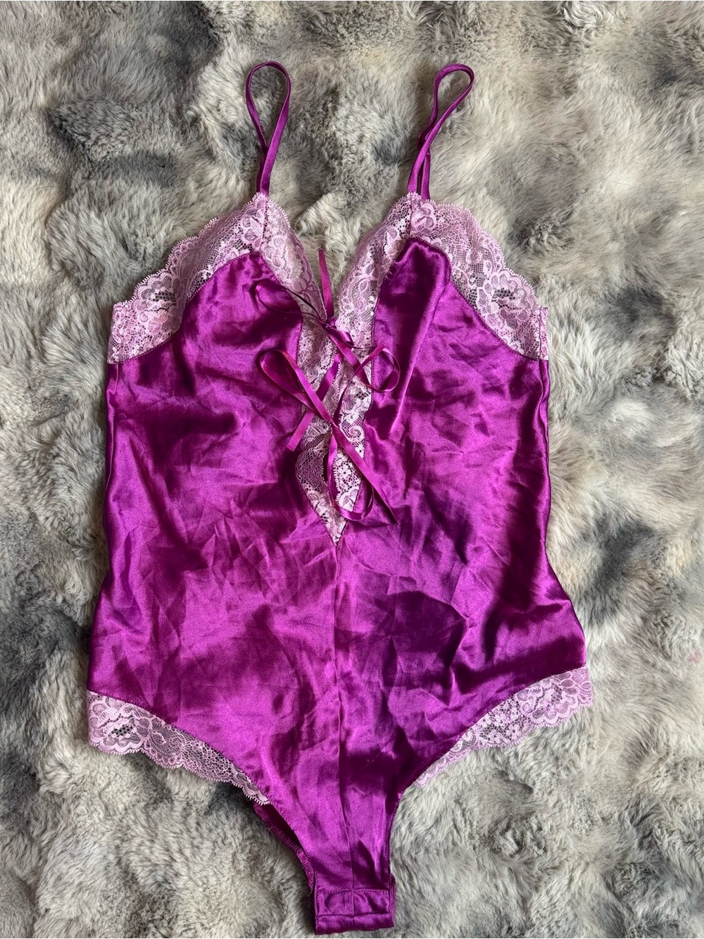 Victoria’s Secret Purple Satin & Lace Teddy Bodysuit 💜